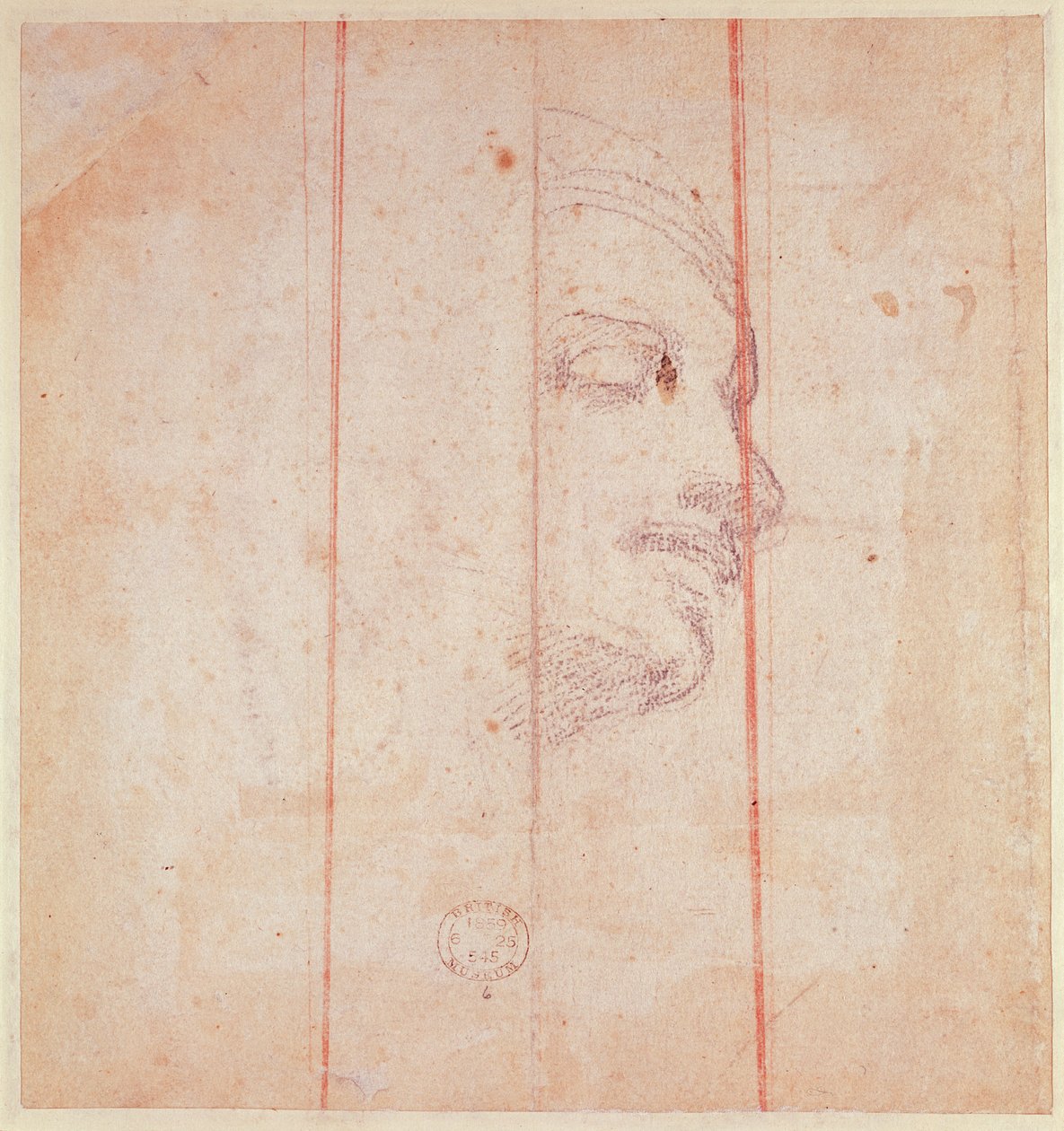 Studie voor het hoofd van de Libische Sibylle door Michelangelo Buonarroti