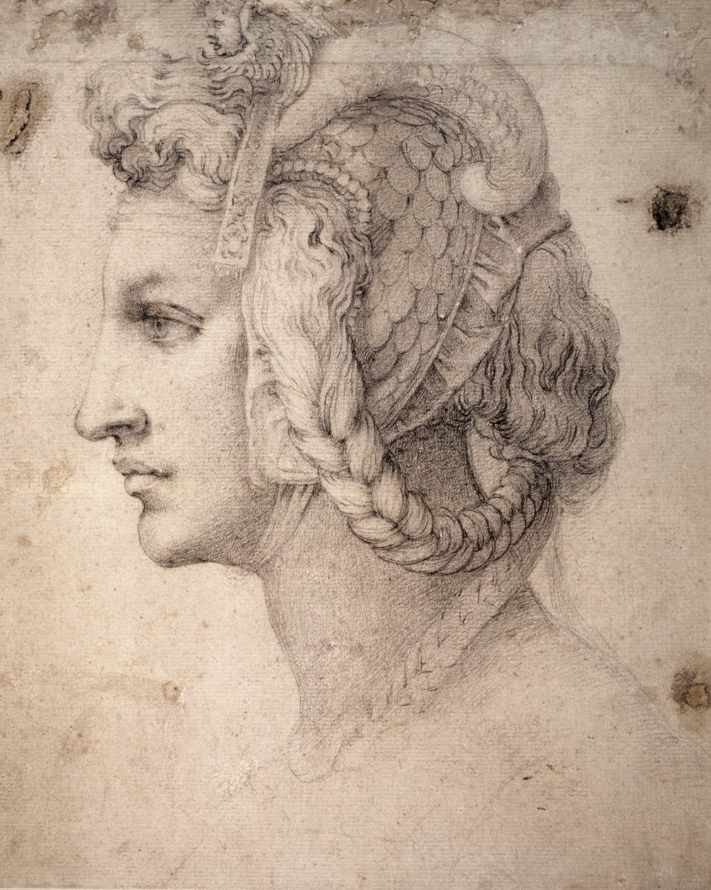 Studie van hoofd door Michelangelo Buonarroti