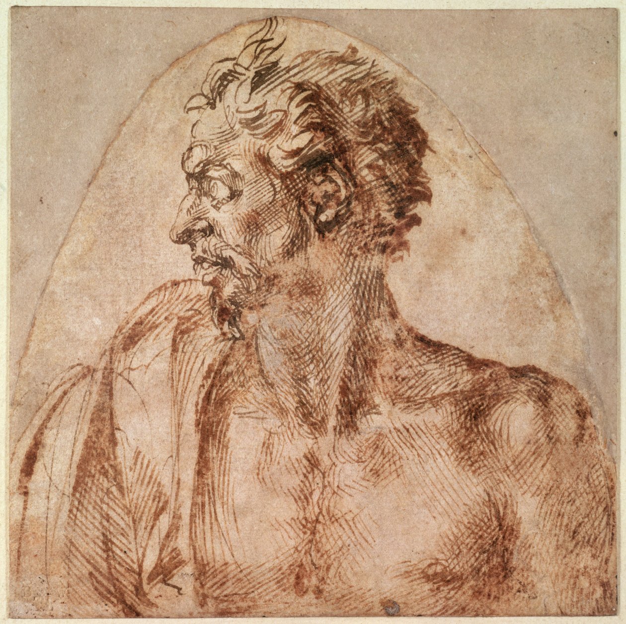 Studie van Hoofd en Schouders door Michelangelo Buonarroti