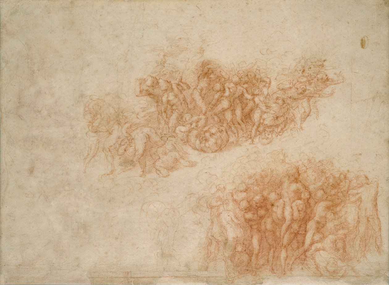 De aanbidding van de koperen slang, 16e eeuw door Michelangelo Buonarroti