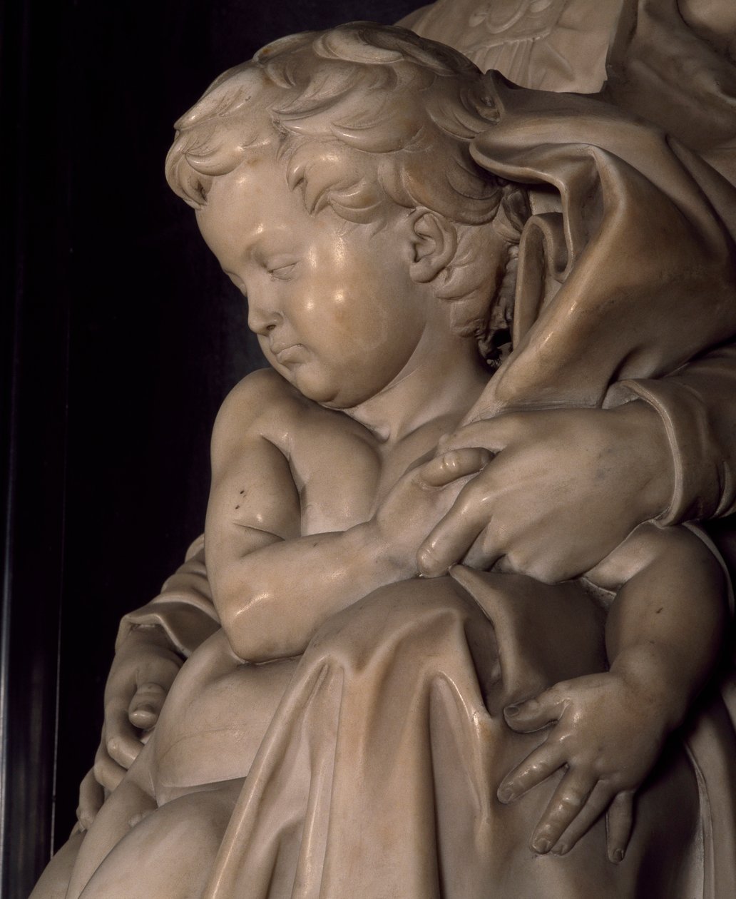 Het kindje Jezus (detail) door Michelangelo Buonarroti