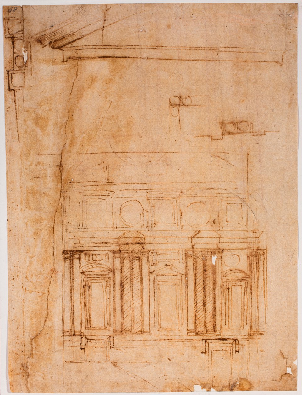 Wandprospectus voor de Laurentiaanse nis door Michelangelo Buonarroti