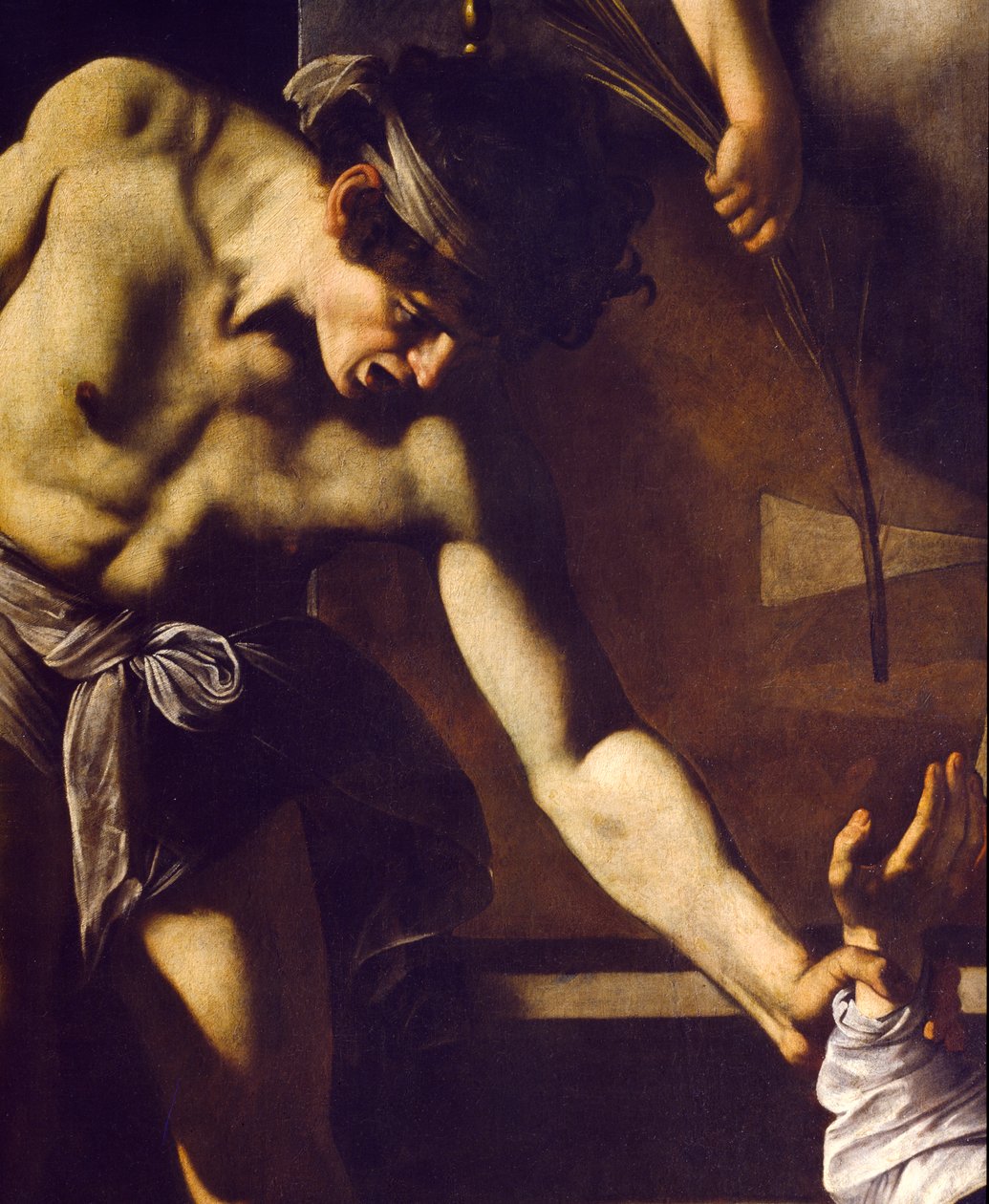 Het martelaarschap van St. Mattheüs (detail) door Michelangelo Merisi Caravaggio