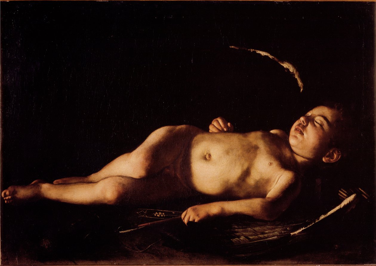 Slapende Liefde door Michelangelo Merisi da Caravaggio