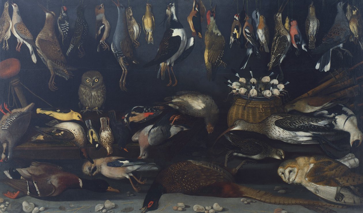 Stilleven met vogels, door Meester van het Hartford Stilleven door Michelangelo Merisi da Caravaggio