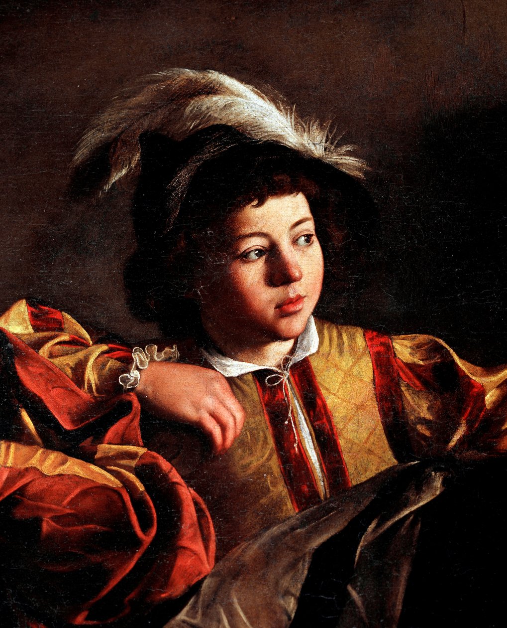 De roeping van Sint Matteüs, detail (olieverf op doek) door Michelangelo Merisi da Caravaggio