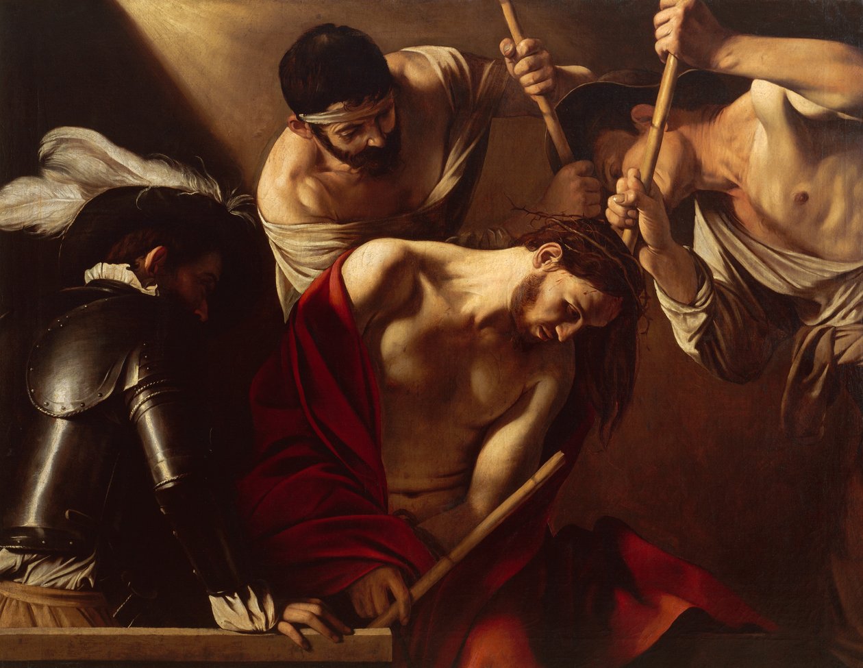 De Kroning met Doornen, c.1603 door Michelangelo Merisi da Caravaggio