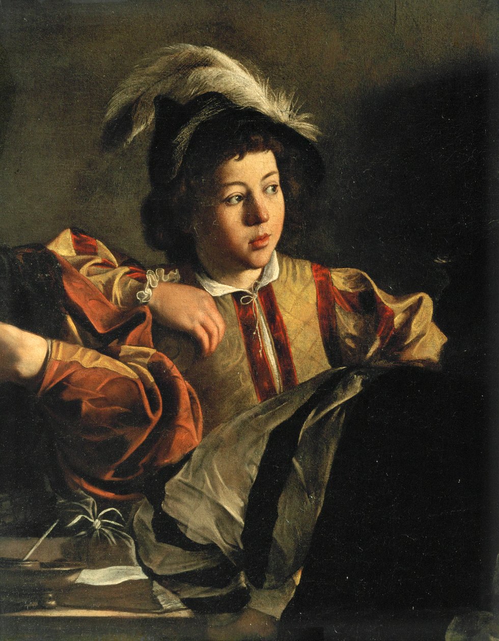 De roeping van Mattheüs ... (schilderij op doek) door Michelangelo Merisi da Caravaggio