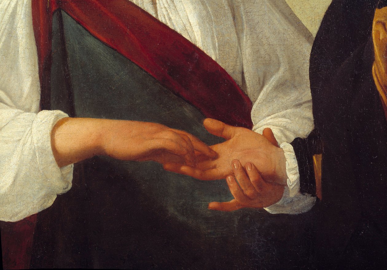 De waarzegster (detail) door Michelangelo Merisi da Caravaggio