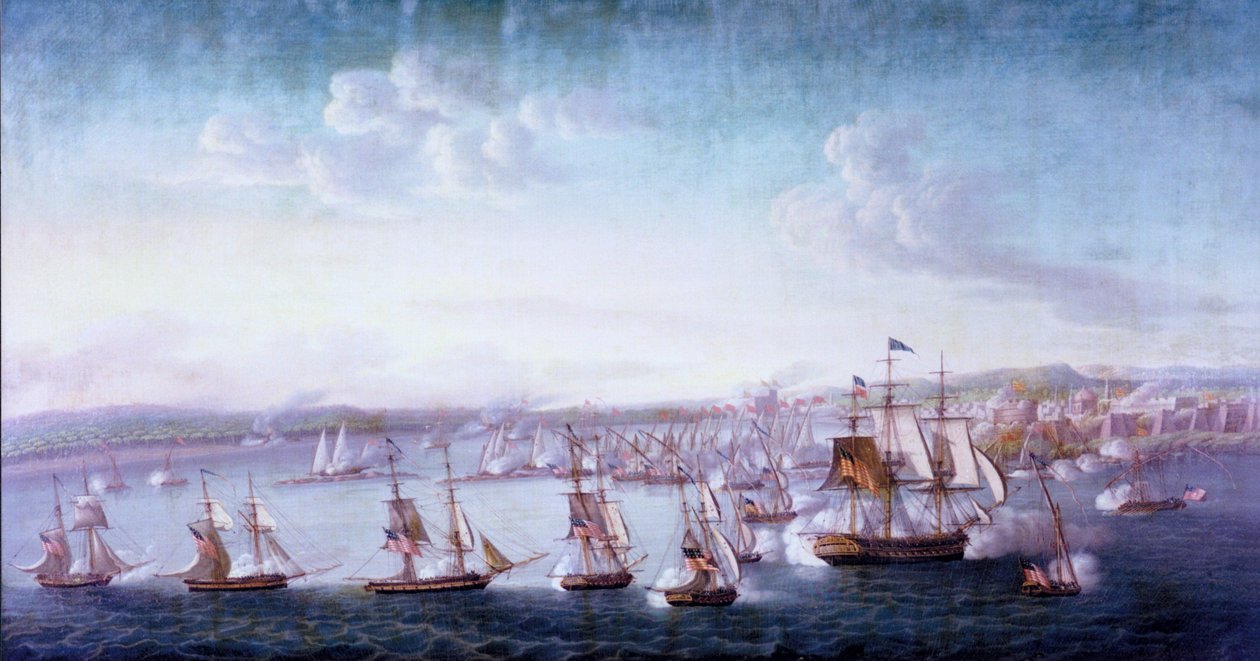 Bombardement van Tripoli door Michele Felice Corne