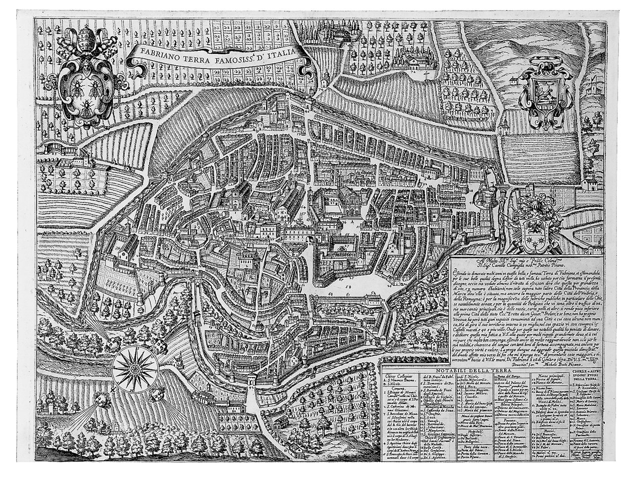 Fabriano Terra Famosissima di Italia, 1630 door Michele Buti