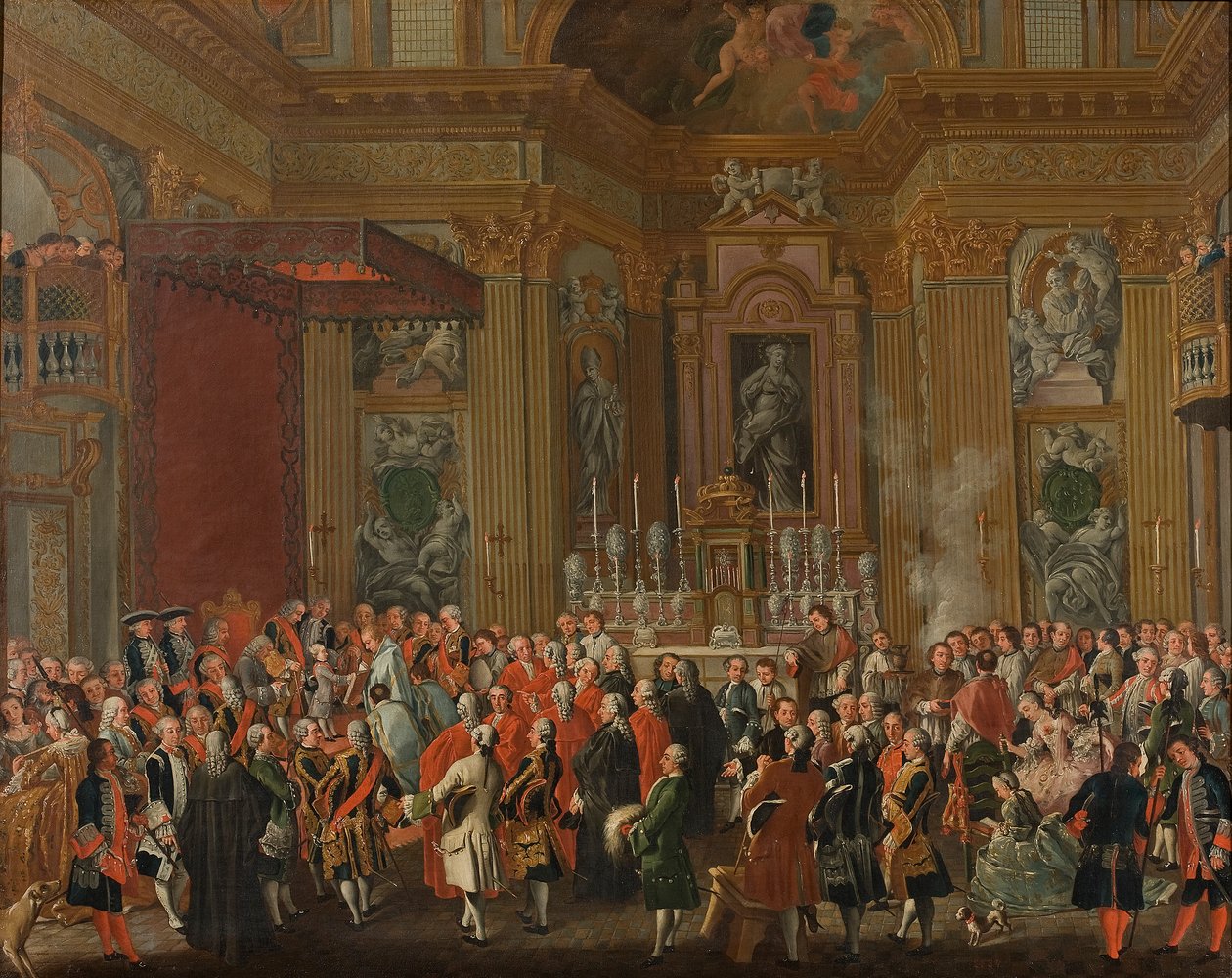"Ferdinand IV wordt beëdigd als koning van Napels". door Michele Foschini