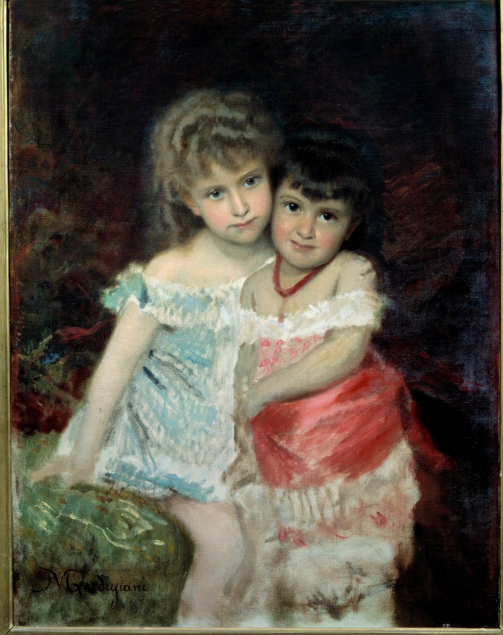 Portret van Blanche en Amelie door Michele Giordigiani