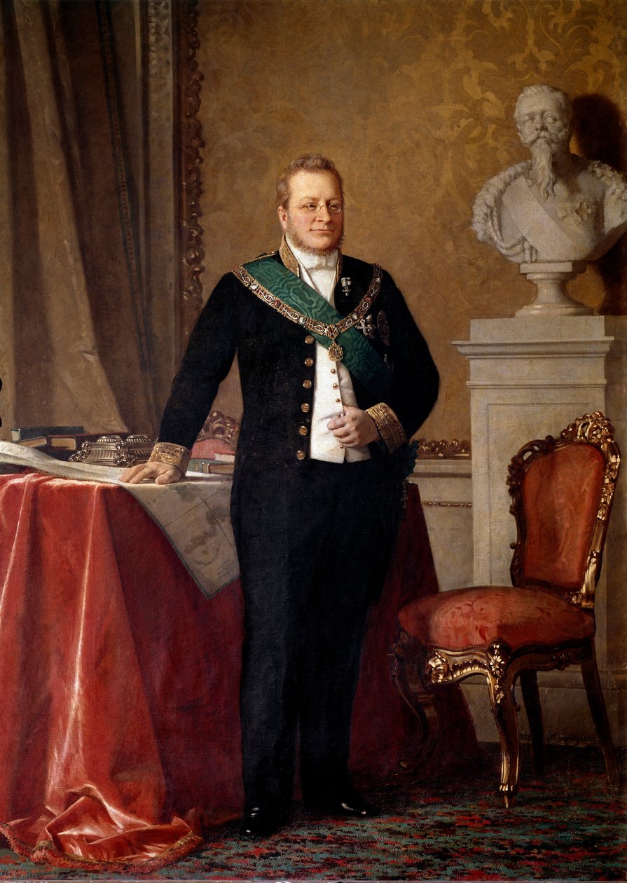 Portret van Camillo Benso, Graaf van Cavour door Michele Giordigiani