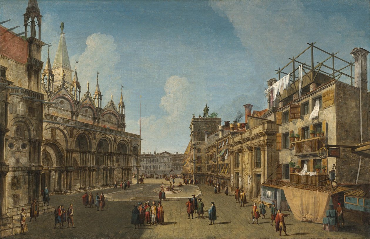 Gezicht op de Piazzetta dei Leoni door Michele Marieschi