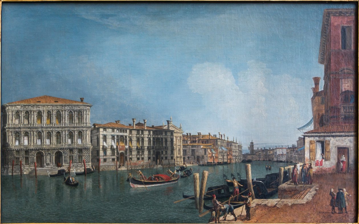Uitzicht op het Canal Grande bij Cà Pesaro door Michele Marieschi