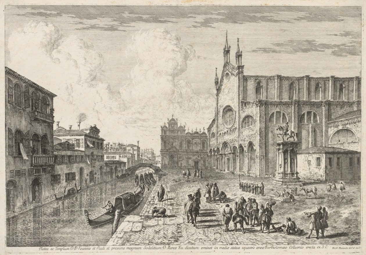 Gezichten op Venetië: Campo S. S. Giovanni e Paolo, 1741 door Michele Marieschi