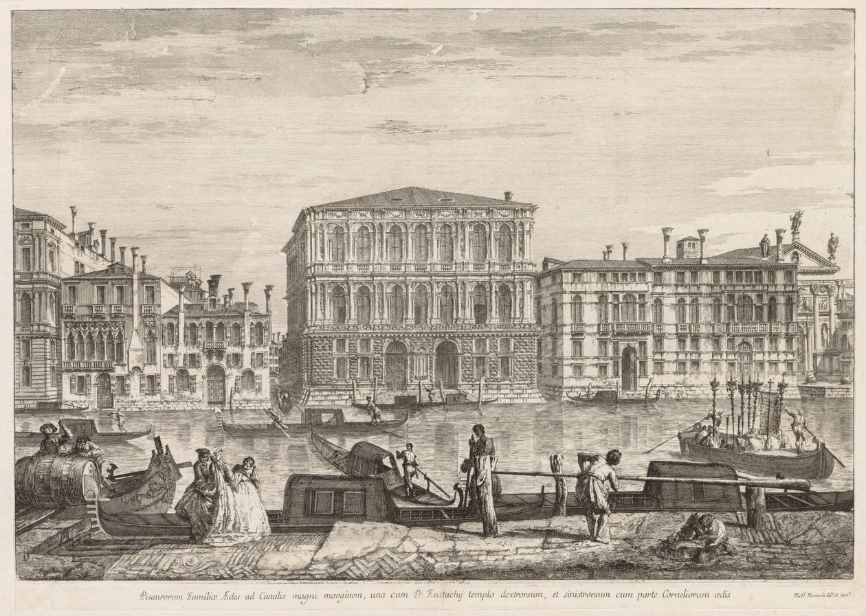 Gezichten van Venetië: Palazzo Pesaro door Michele Marieschi