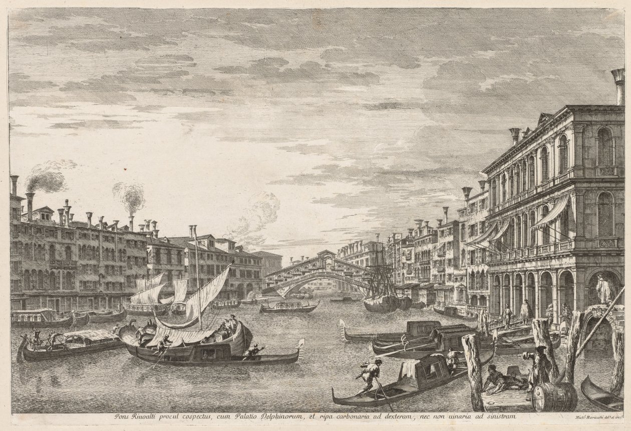 Gezichten van Venetië: Rialto, 1741 door Michele Marieschi