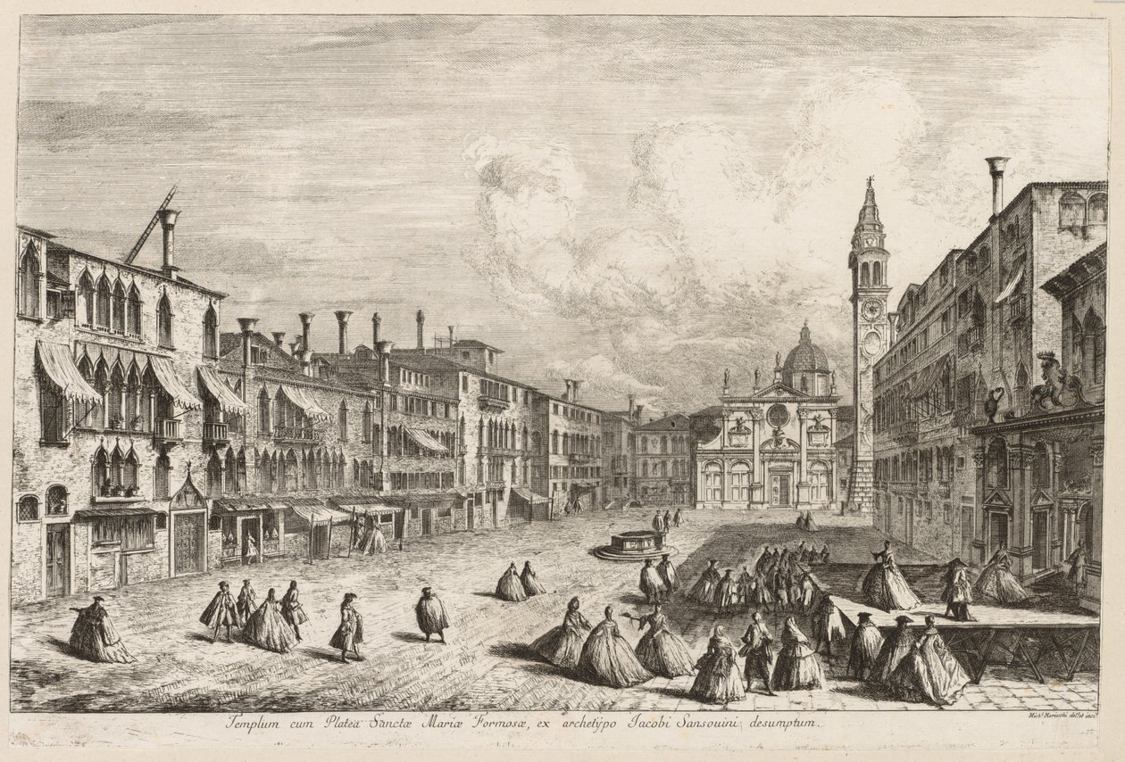 Gezichten van Venetië: S. Maria Formosa, 1741 door Michele Marieschi