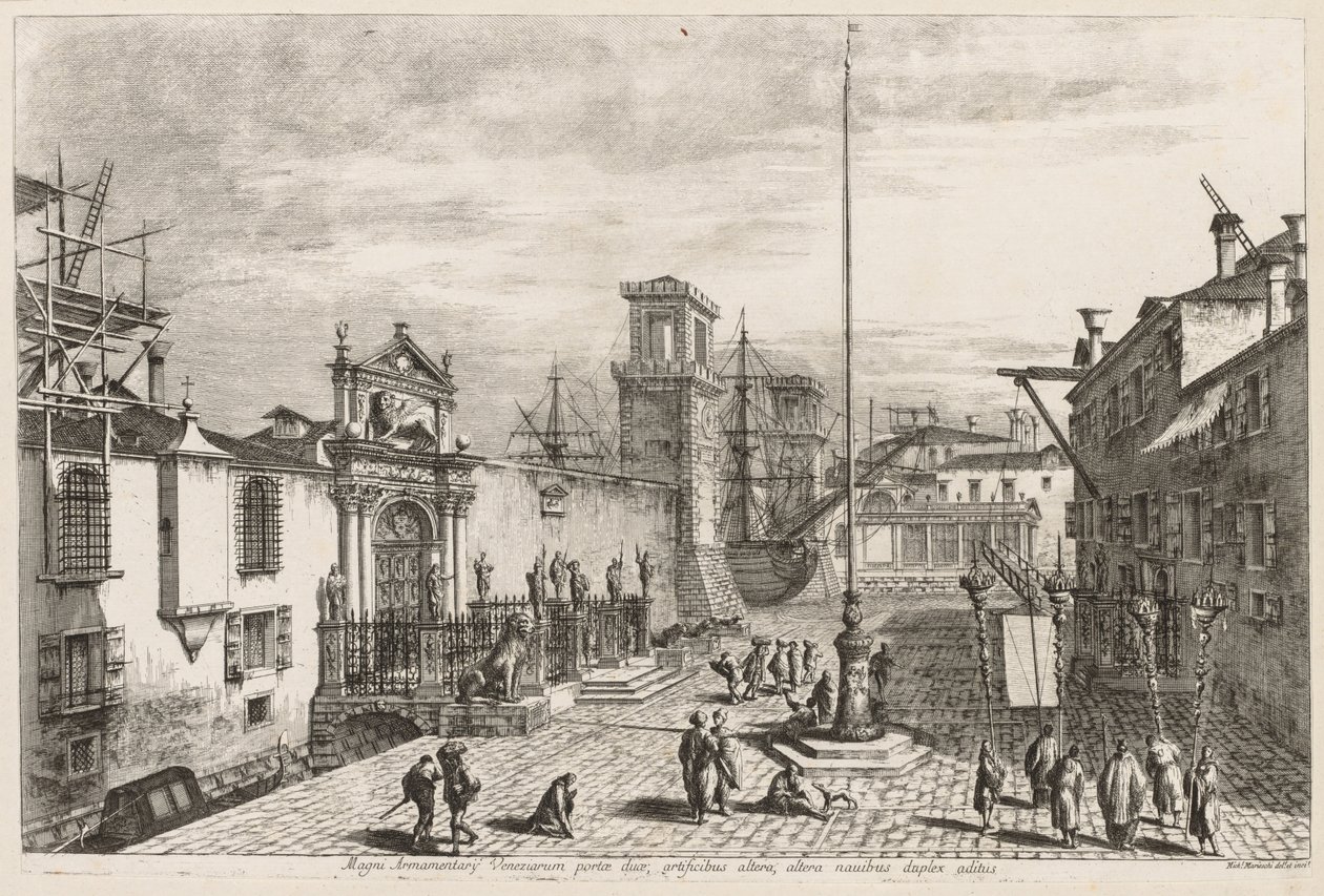Gezichten van Venetië: De Poorten van het Arsenaal, 1741 door Michele Marieschi