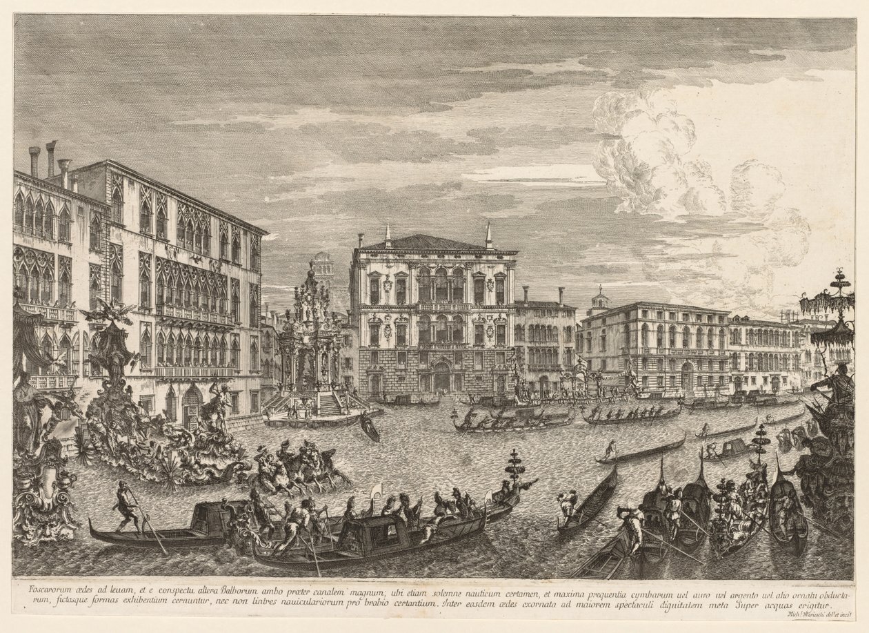 Gezichten van Venetië: De regatta, 1741 door Michele Marieschi