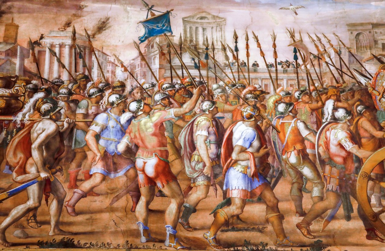 Triomf van de consul Lucius Aemilius Paulus over Perseus koning van Macedonië (detail) door Michele and Rocchetti Jacopo Alberti