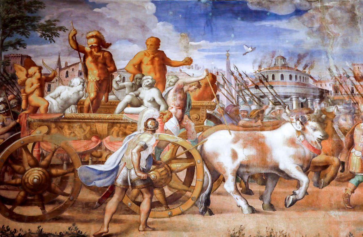Triomf van de consul Lucius Aemilius Paulus over Perseus koning van Macedonië (detail) door Michele and Rocchetti Jacopo Alberti
