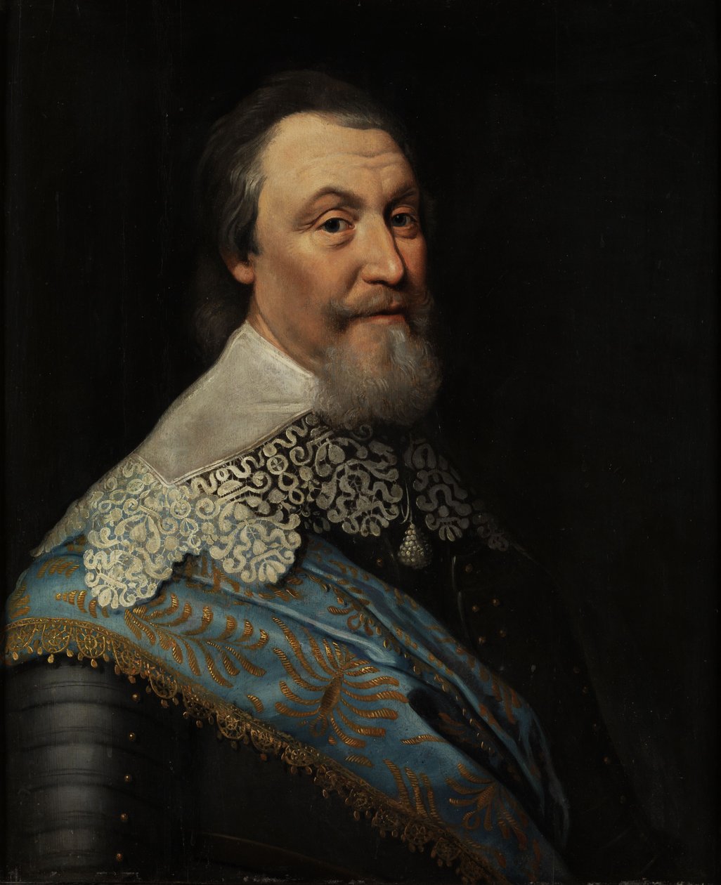 Portret van de Zweedse minister en commandant Axel Ochsenstierna Södermöre (1586 - 1654) door Koningin Christina van Zweden door Michiel Jansz van Mierevelt