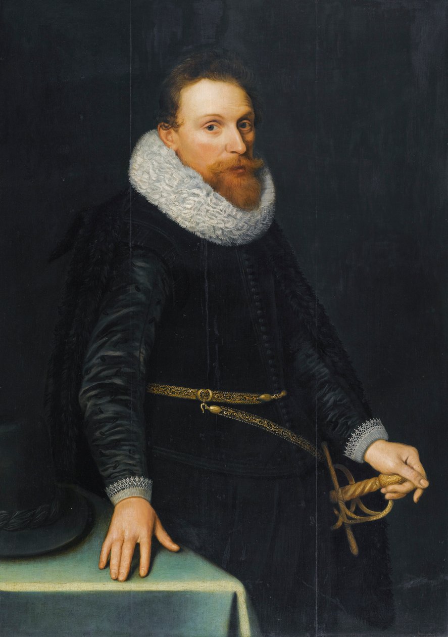 Portret van een Heer, Driekwart Lengte, Staand door Michiel Jansz van Mierevelt