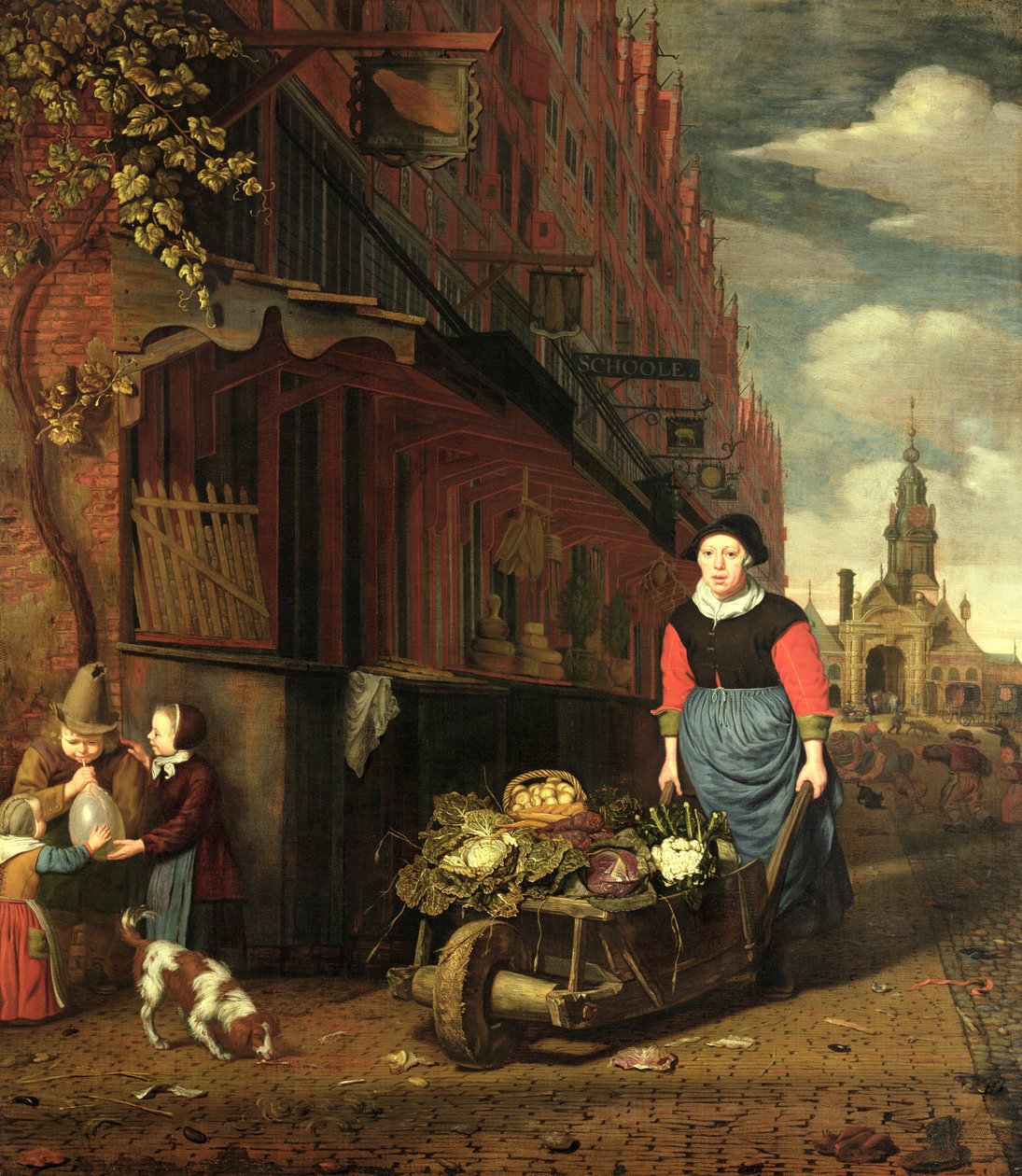 Nederlandse genrescène, 1668 door Michiel van Musscher