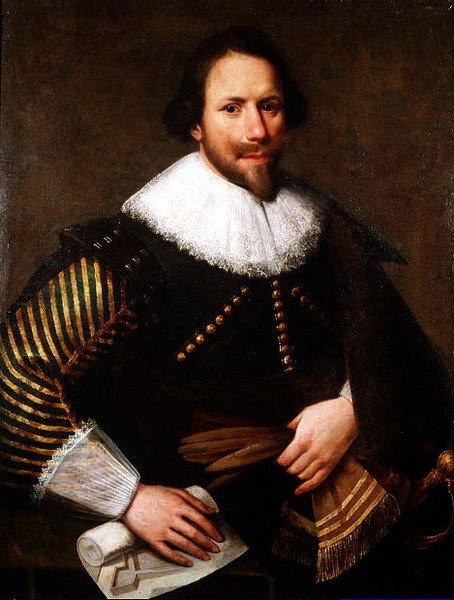 Portret van een militaire architect door Michiel Jansz. van Miereveld