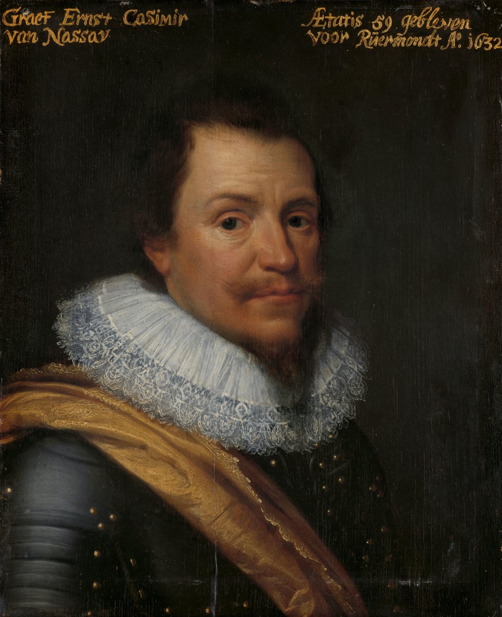 Portret van Ernst Casimir I, Graaf van Nassau-Dietz door Michiel Jansz van Mierevelt (workshop of)
