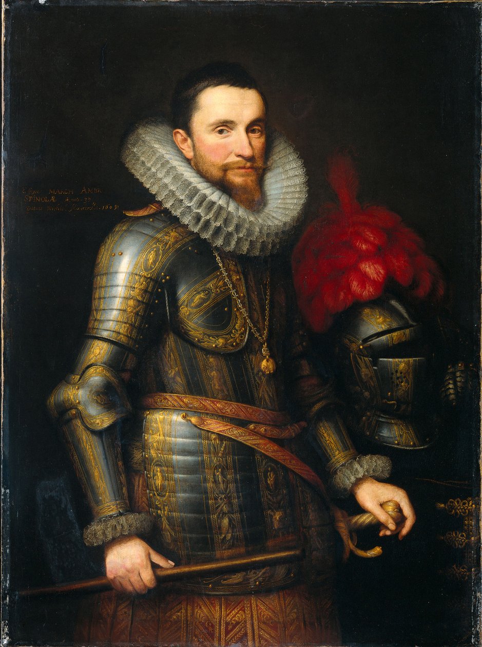 Portret van Ambrosio Spinola 1569-1630, 1609 door Michiel Jansz van Mierevelt