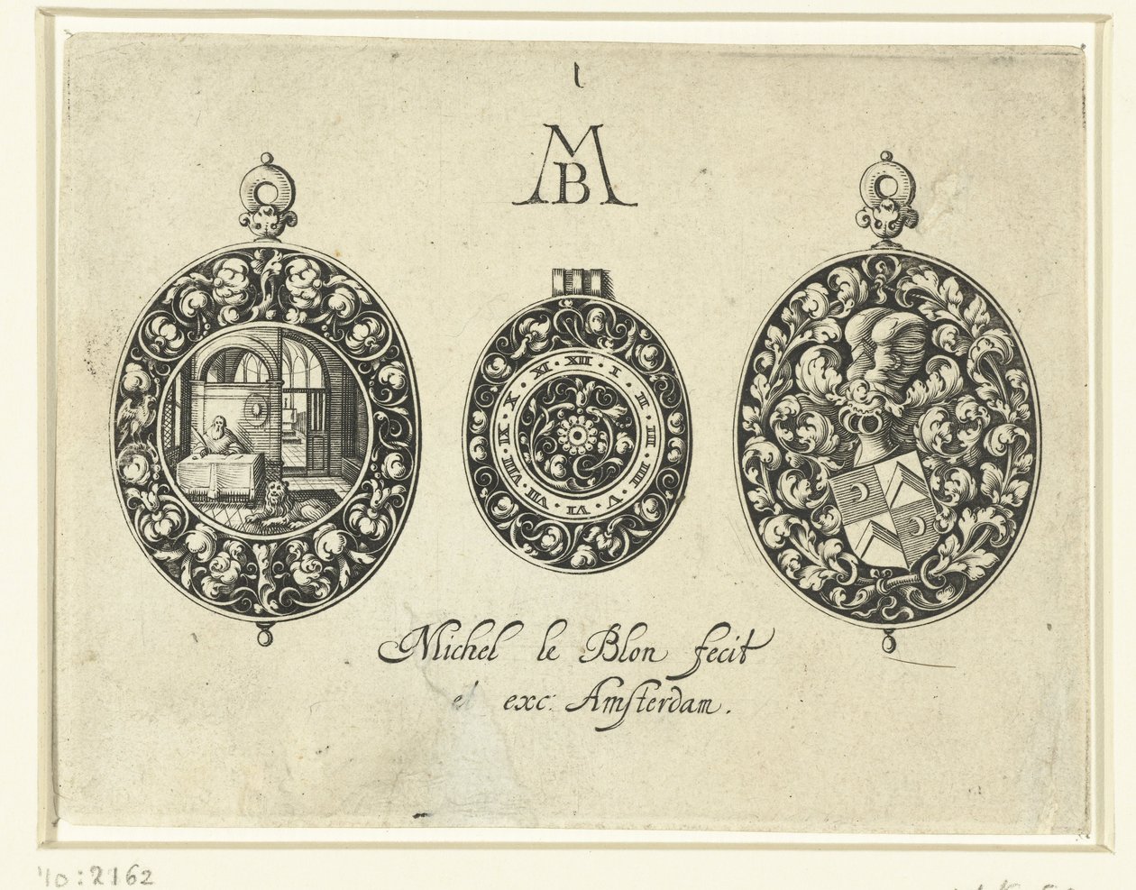 Twee horlogekasten en een wijzerplaat, ca. 1620-26 door Michiel Le Blon