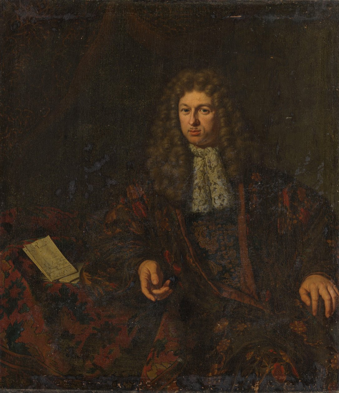 Portret van Nicolaes Witsen (1641-1717) door Michiel van Musscher (signed by artist)