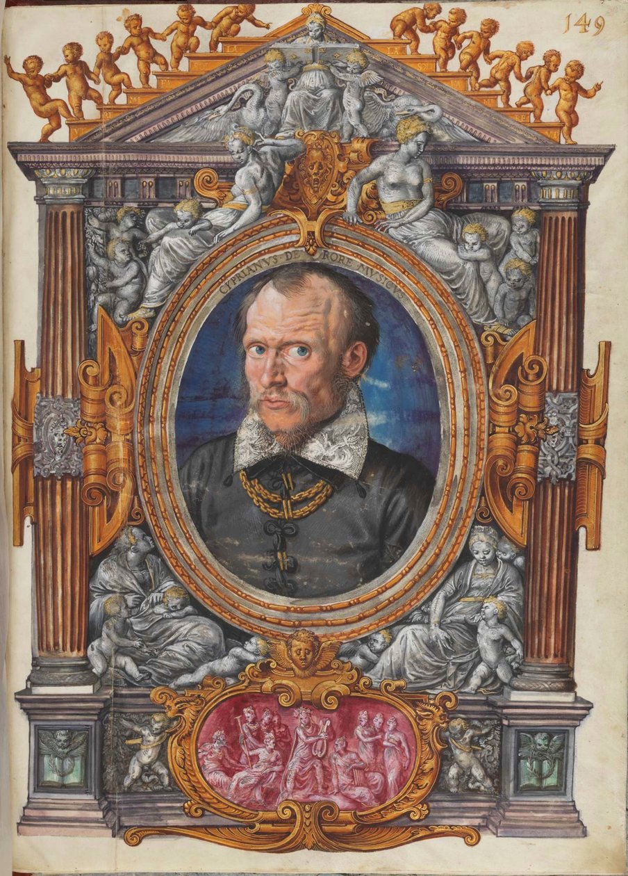 Cipriano de Rore 1515-1565 Uit Sechsstimmige Motette Mirabar solito laetas, ca 1559 door Mielich