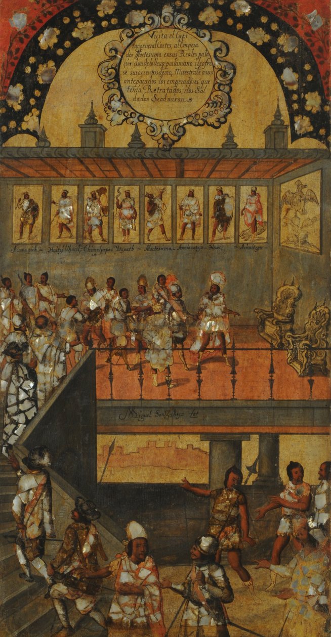 De verovering van Mexico, paneel XII, ca. 1696-1715 door Miguel Gonzalez
