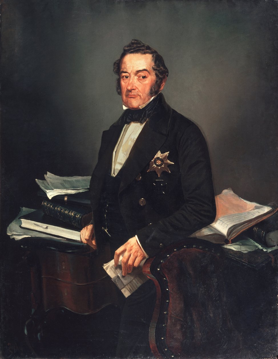 Portret van senator Ivan Tolstoy door Mihaly von Zichy