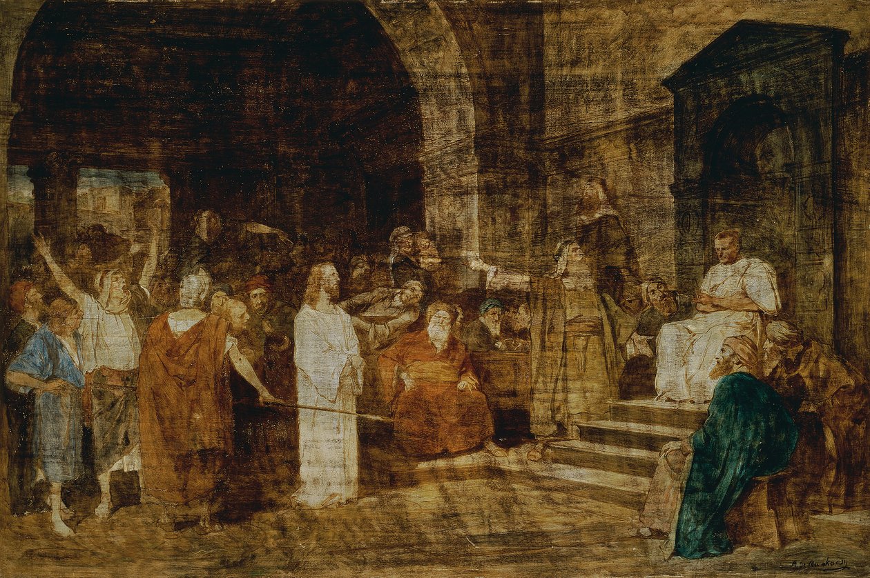 Christus voor Pilatus door Mihály von Munkácsy