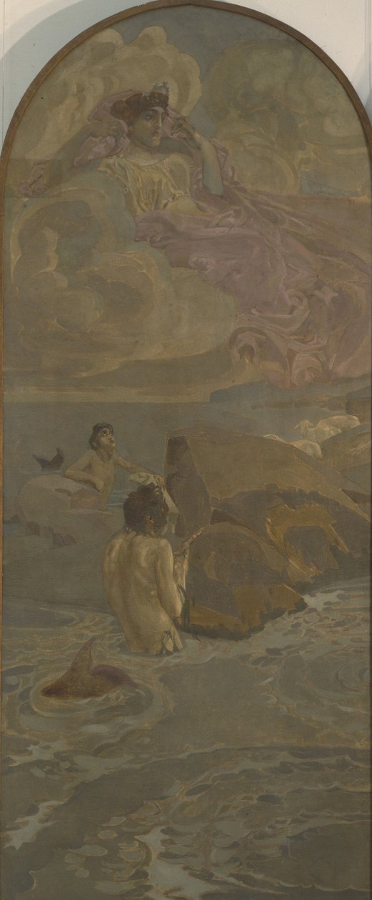 Juni, linker paneel van de triptiek Het oordeel van Paris, 1893 door Mikhail Aleksandrovich Vrubel
