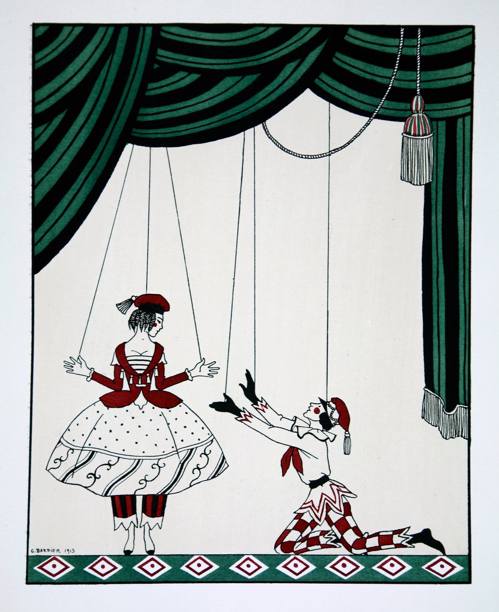 Petroushka, uit de serie Ontwerpen voor de dansen van Vaslav Nijinsky 1889-1950 door Mikhail Shibanov
