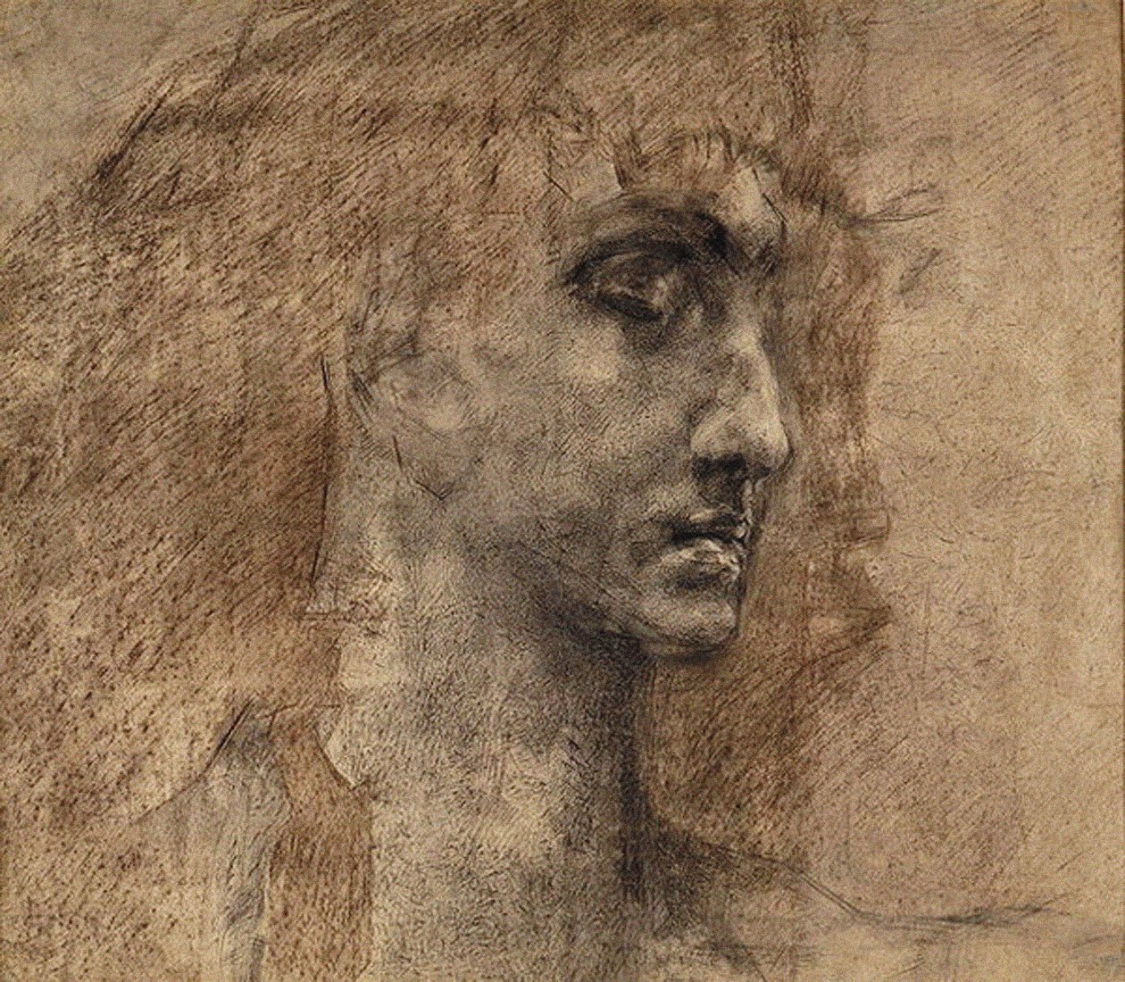 Hoofd van een Engel, 1887 door Mikhail Aleksandrovich Vrubel