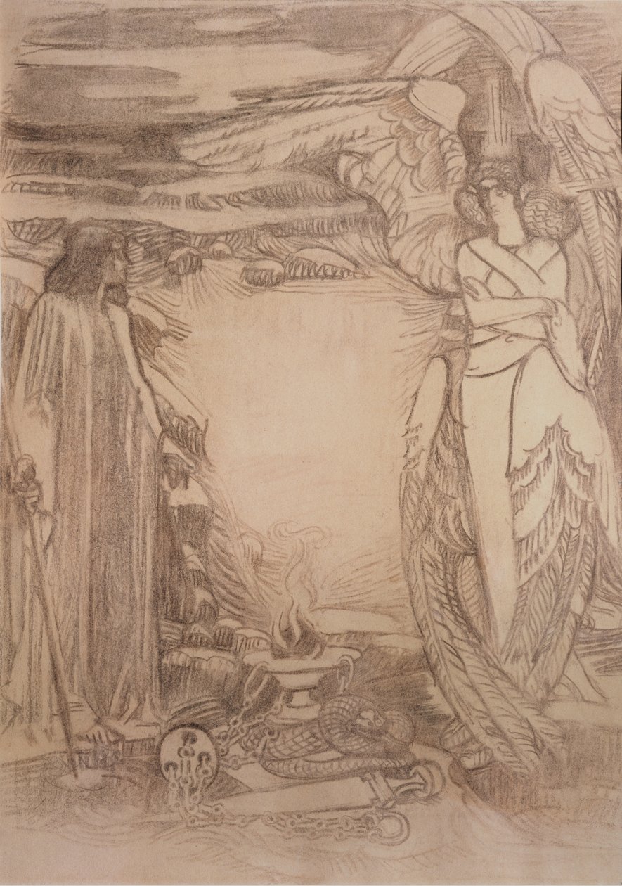 Illustratie voor het gedicht Profeet door A. Poesjkin, 1905 door Mikhail Aleksandrovich Vrubel