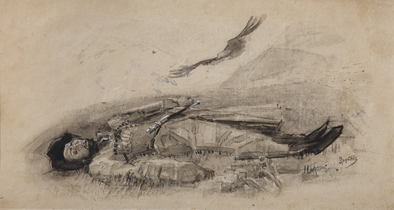 Illustratie bij het gedicht Ismail-Bey door M. Lermontov door Mikhail Aleksandrovich Vrubel