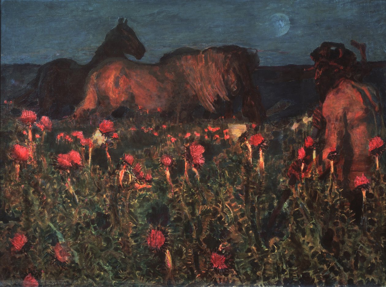 De nacht komt, 1900 door Mikhail Aleksandrovich Vrubel