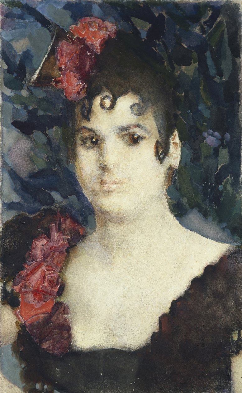Portret van Tatyana Lyubatovich als Carmen, 1890s door Mikhail Aleksandrovich Vrubel