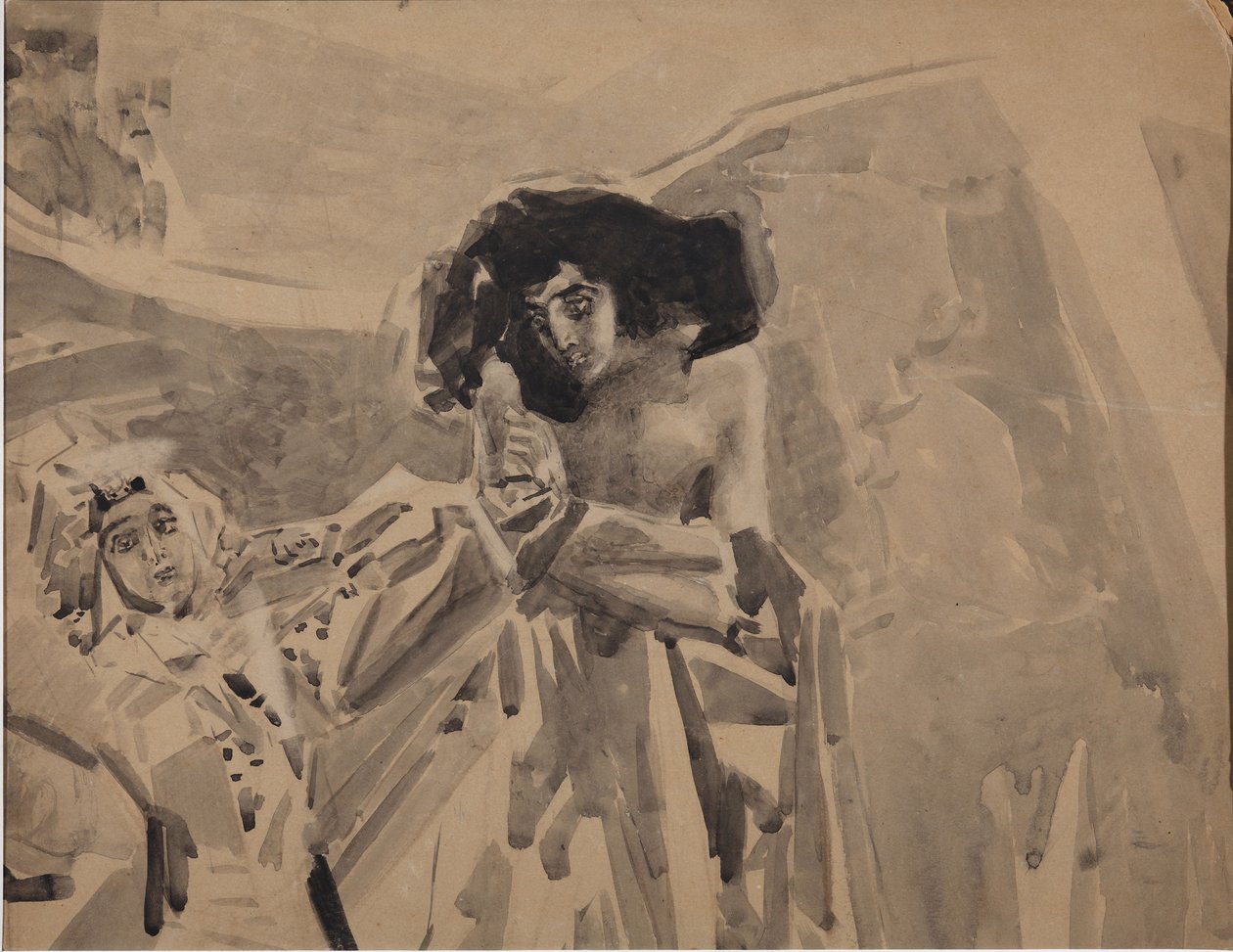 Tamaras dans. Illustratie bij het gedicht De Demon van Mikhail Lermontov door Mikhail Aleksandrovich Vrubel