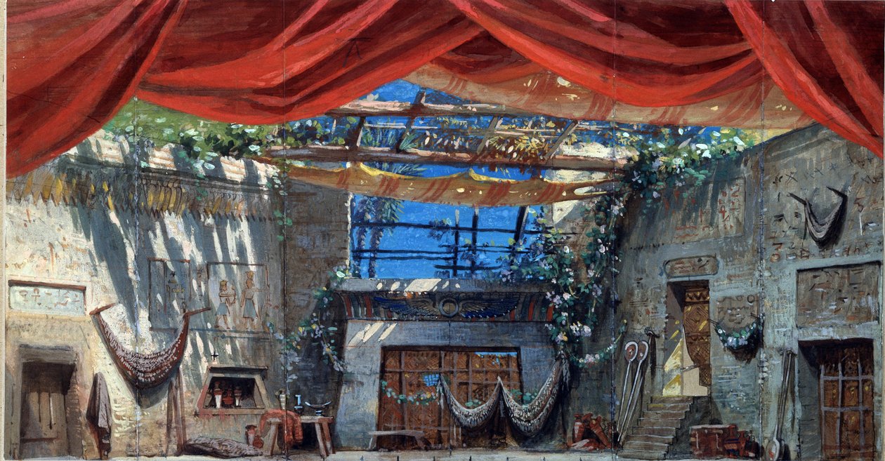 Scenografie voor het ballet "Ondine of de Najade" van Jules Perrot op muziek van Cesare Pugni door Mikhail Ilyich Bocharov