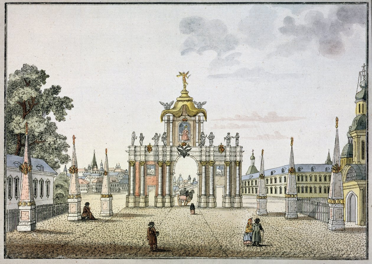 De Rode Poorten in Moskou door Mikhail Ivanovich (after) Makhaev